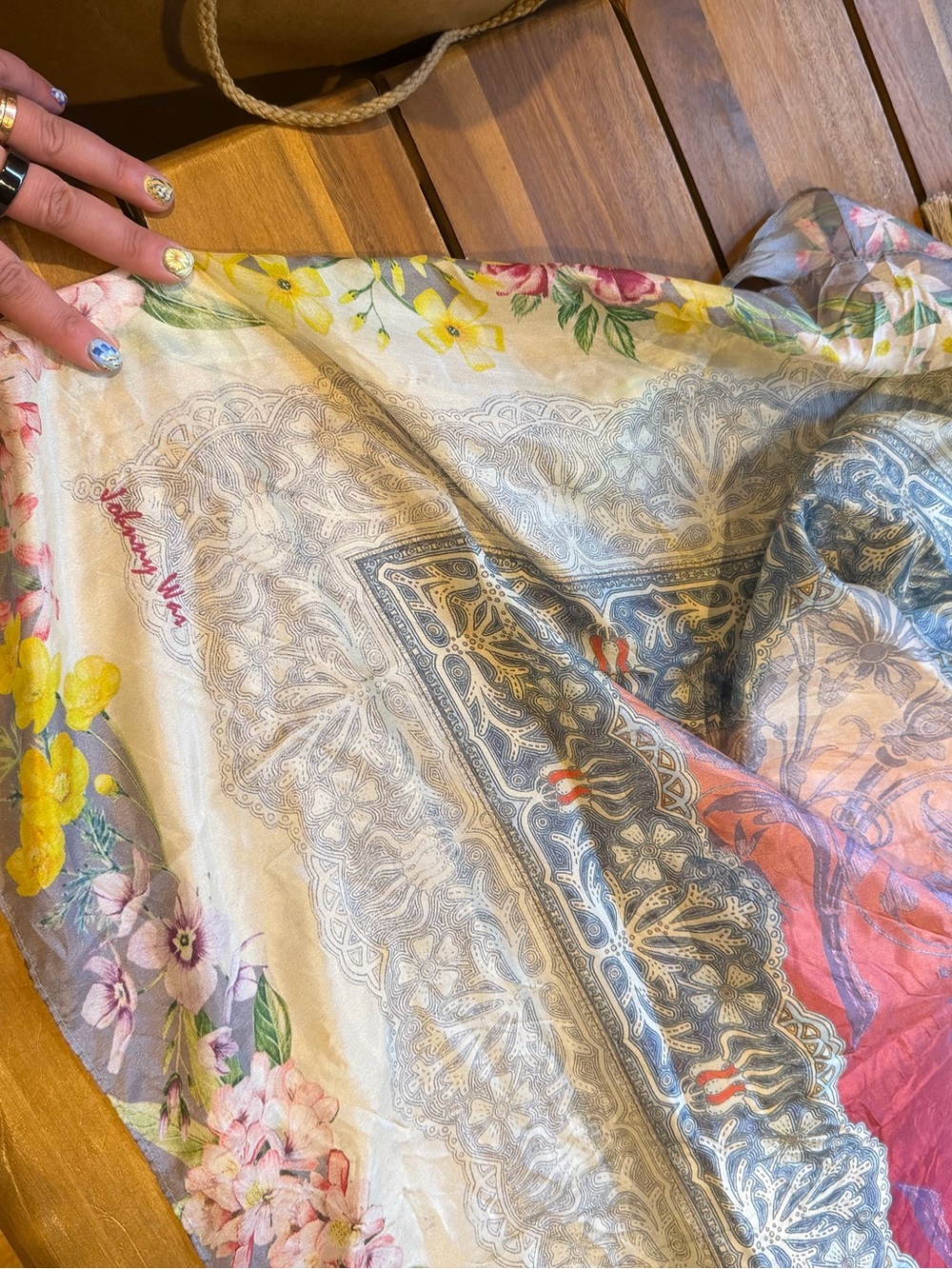 Johnny Was Silk Scarf - Picture 4 of 4
